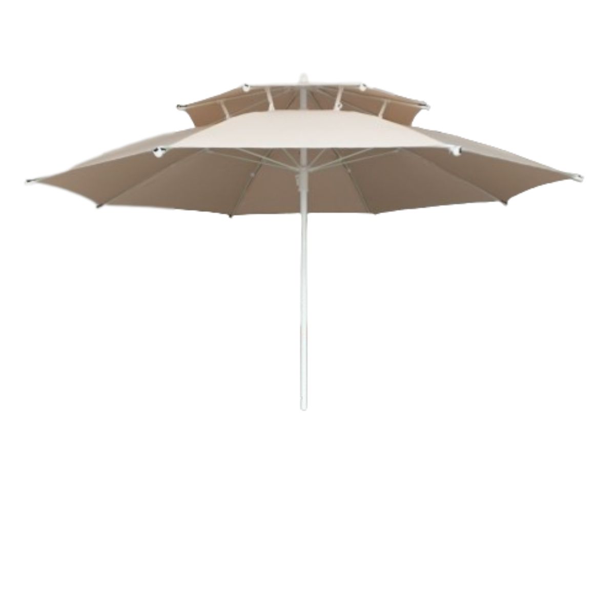 GENERICO - Parasol Sombrilla Desfogue Turístico Lona Fibra 2.60 mt Diámetro Beige
