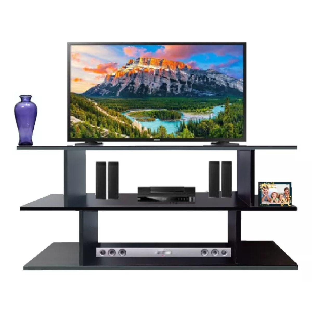 GENERICO - Mesa Tv Mueble Para Televisor Centro De Entretenimiento Color Wengue