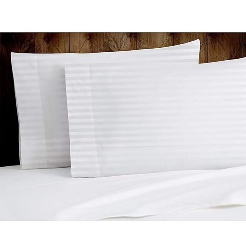 WONDER HOME - Set x 2 Fundas para Almohada Blanco rayas 50 x 90