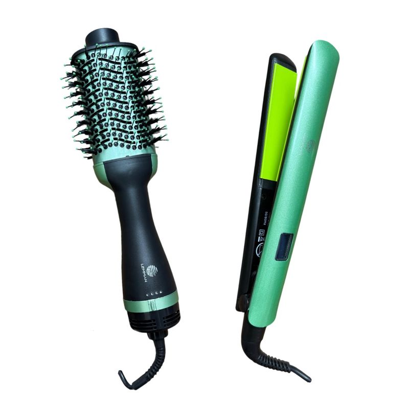 LEMMAN - Combo Set Cepillo Secador + Plancha Lemman Aguacate Therapy