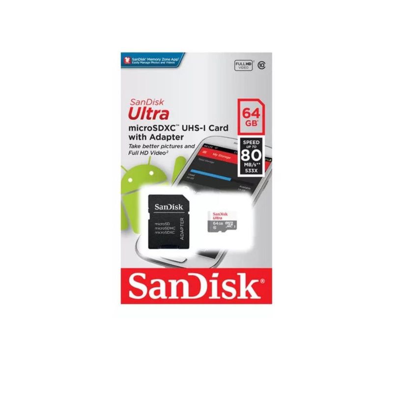 SANDISK - Memoria Sandisk Micro SD Ultra Class 10 64GB