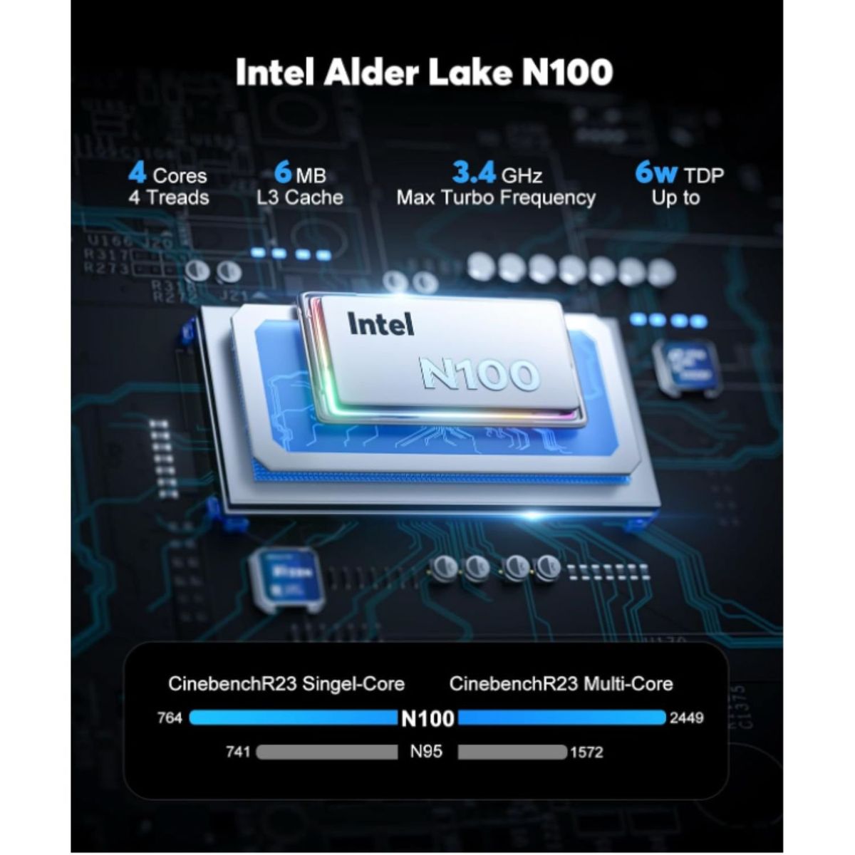 GENERICO - Mini Pc Acemagician, Con 12 Gb Lpddr5 Y 256 Gb M.2 Ssd Agregar a favoritos