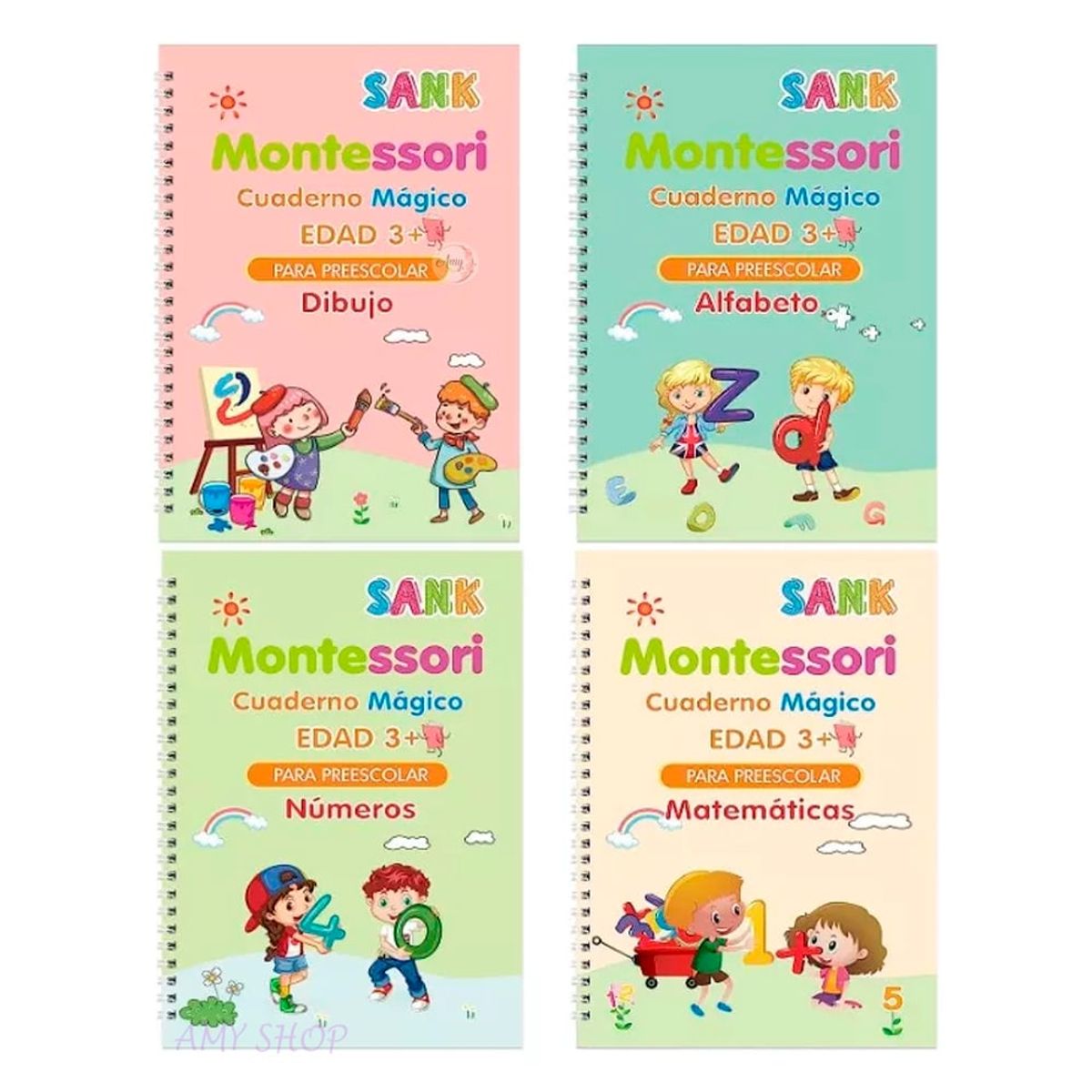 GENERICO - Cuadernos Mágicos Reutilizables Libros Escribir Caligrafía