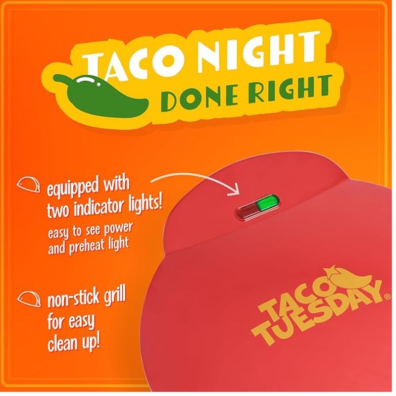 NOSTALGIA - Máquina Eléctrica Para Hacer Quesadillas Taco Tuesday Deluxe