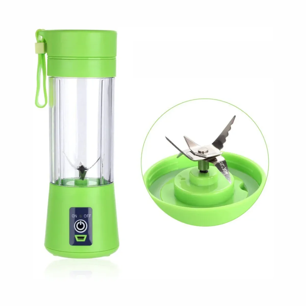 GENERICO - Mini Licuadora En Acero Inoxidable Cable Usb Portátil 380ml