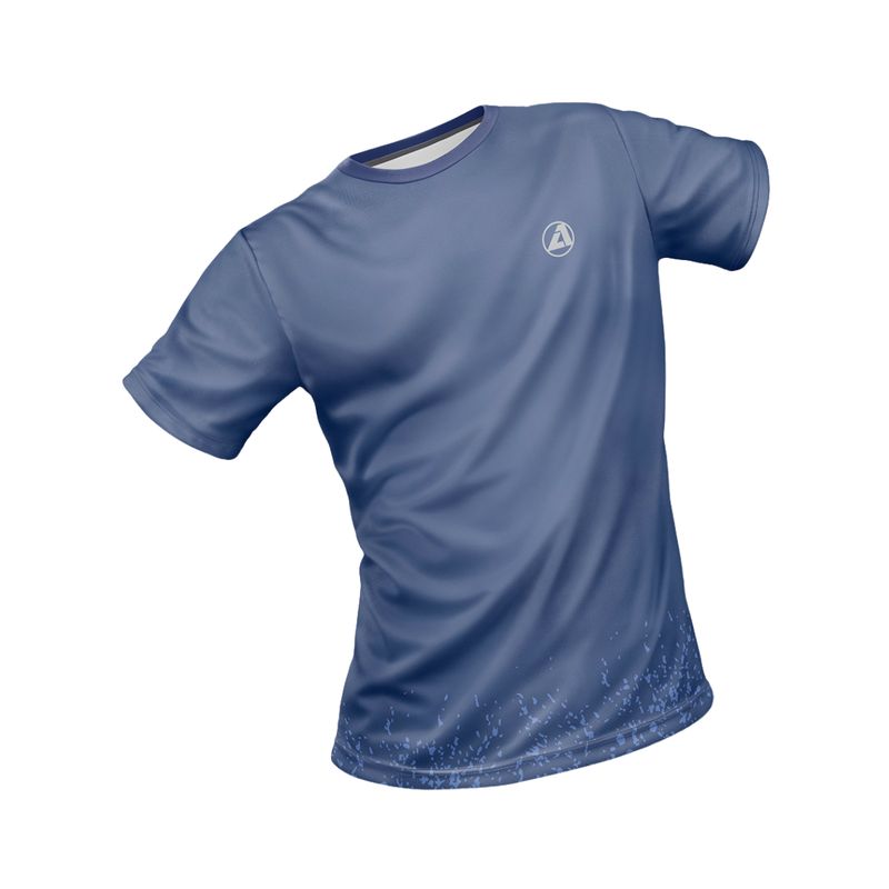 ARMAZI SPORT - CAMISA DEPORTIVA RUNNING-GYM HOMBRE ARMAZI MANGA CORTA AZUL.
