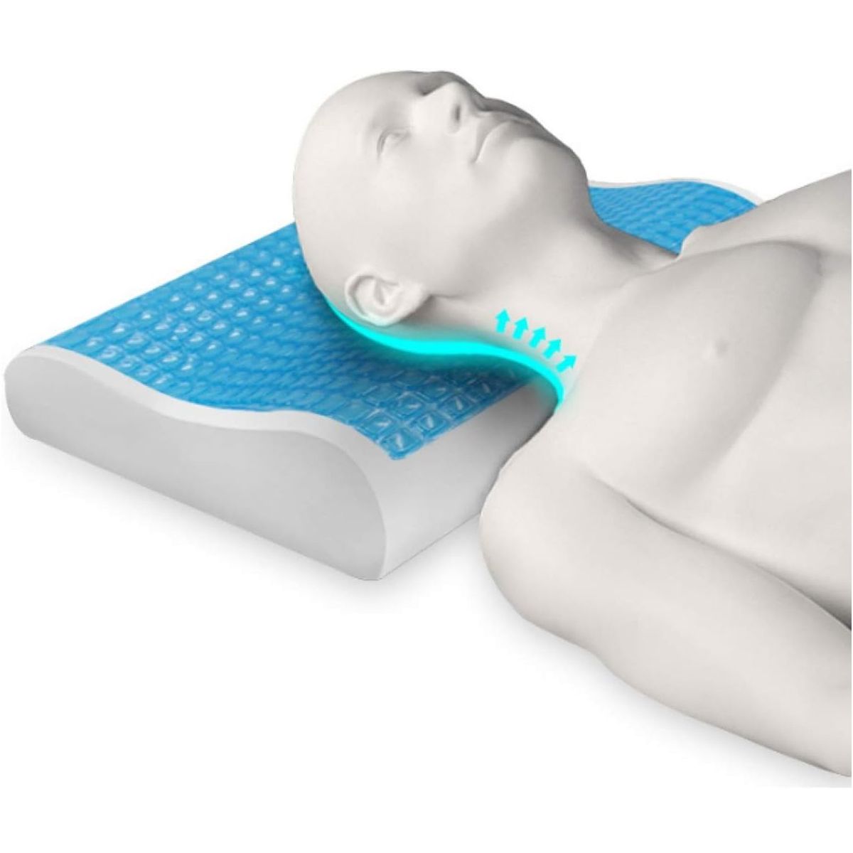 ONE PIXEL - Set 2 Almohadas Ortopedica Memory Foam Gel Activo Fresco Funda