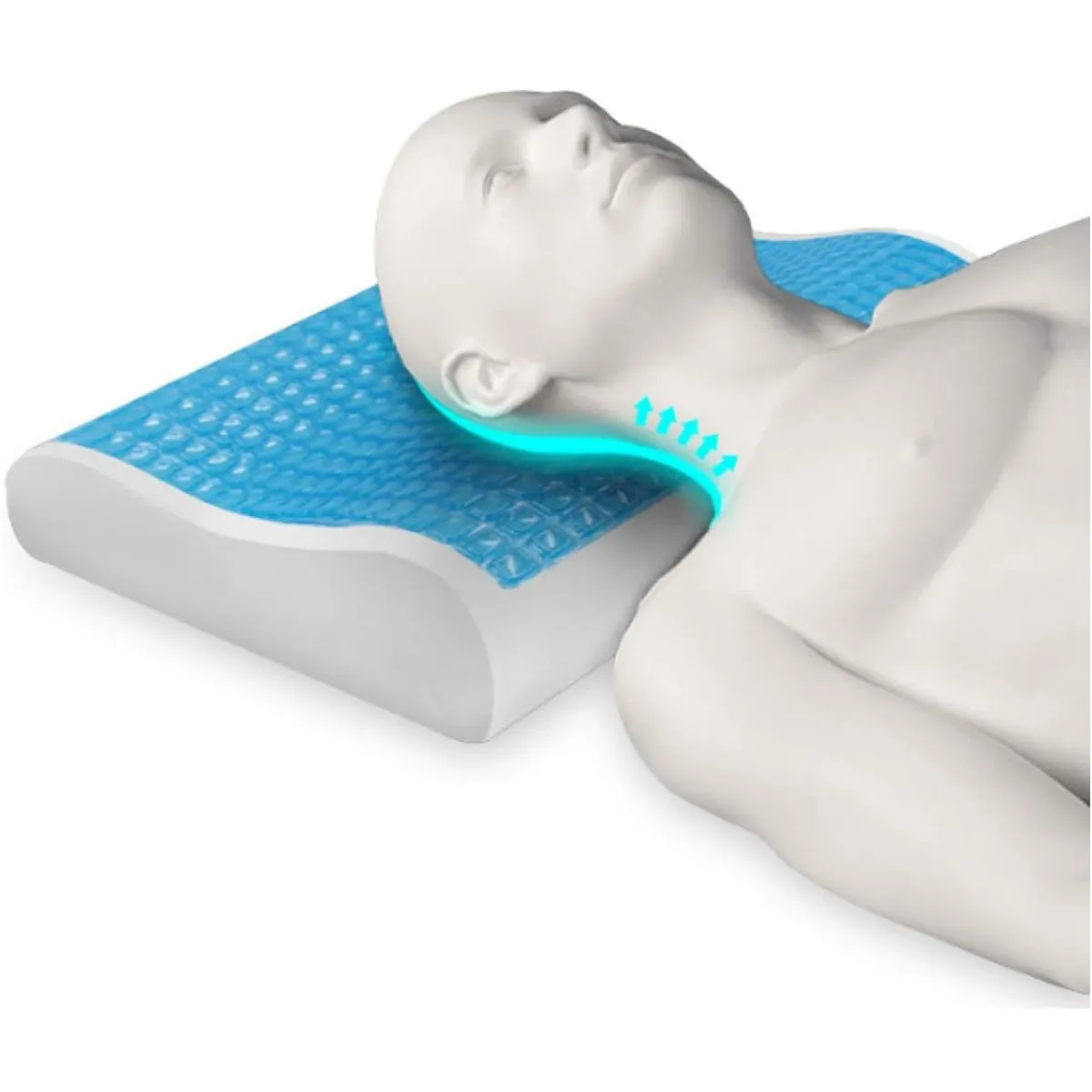 ONE PIXEL - Set 2 Almohadas Ortopedica Memory Foam Gel Activo Fresco Funda