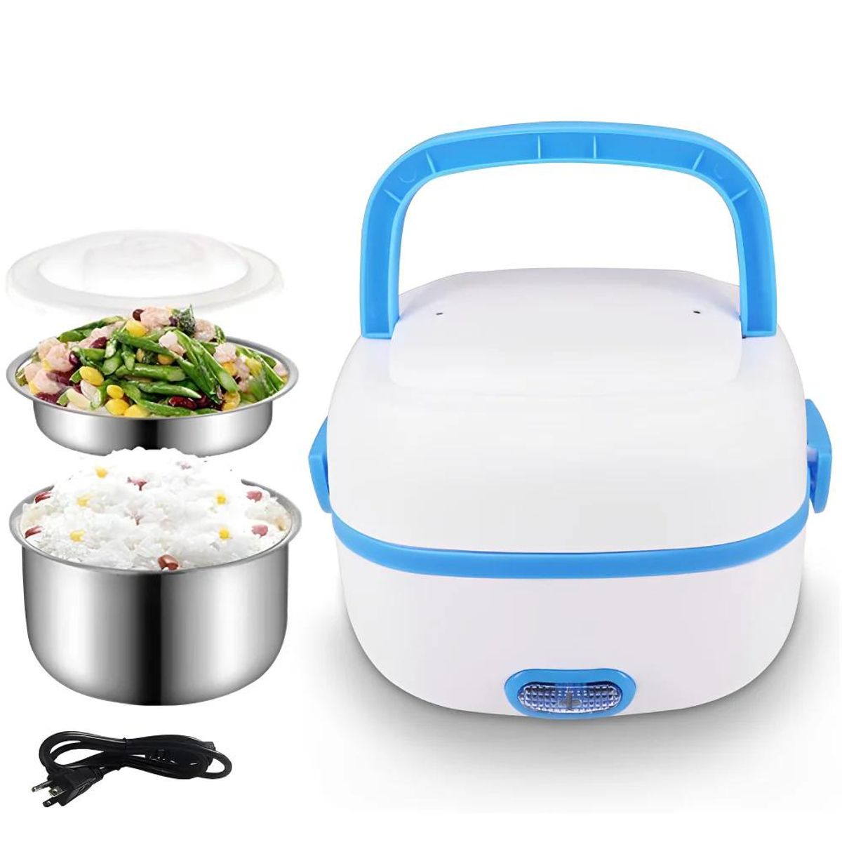 GENERICO - Lonchera Vapor Eléctrica Multifuncional Acero 2 Capas 110v