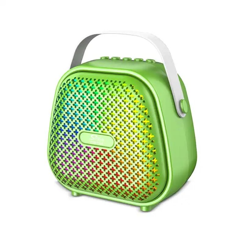 GENERICO - Parlante Inalámbrico Bluetooth Con Micrófono Rgb Zqs1338 Verde
