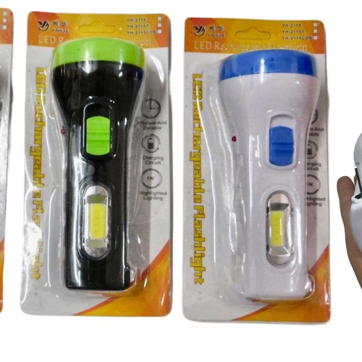 MAZUGI - Linterna Mano Led Recargable A Toma + 12 horas durabilidad