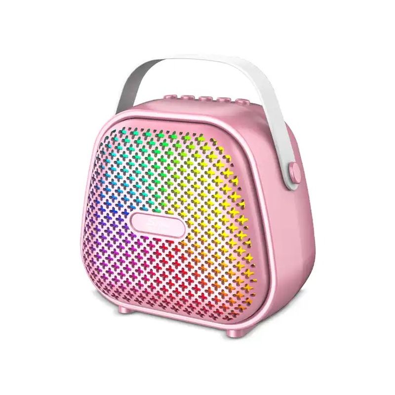 GENERICO - Parlante Inalámbrico Bluetooth Con Micrófono Rgb ZQS1338 Rosado