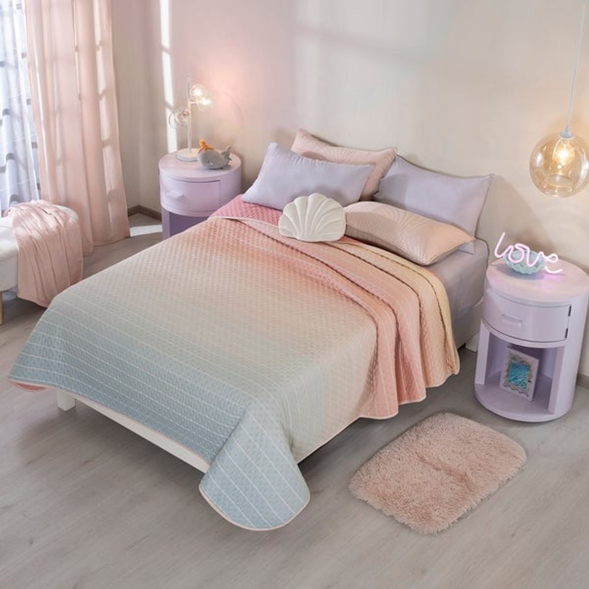 VIANNEY - Cubrelecho Novo Sunset Talla Doble Ultra Ligero, Doble Vista - Vianney