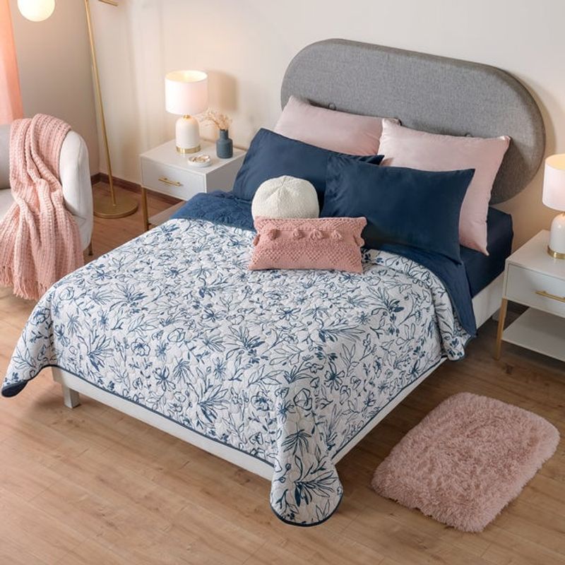 VIANNEY - Cubrelecho Novo Botanic Talla Doble Ultra Ligero Doble Vista - Vianney