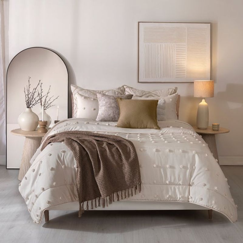 VIANNEY - Juego De Edredón Ivory Talla King XL Durable - Vianney