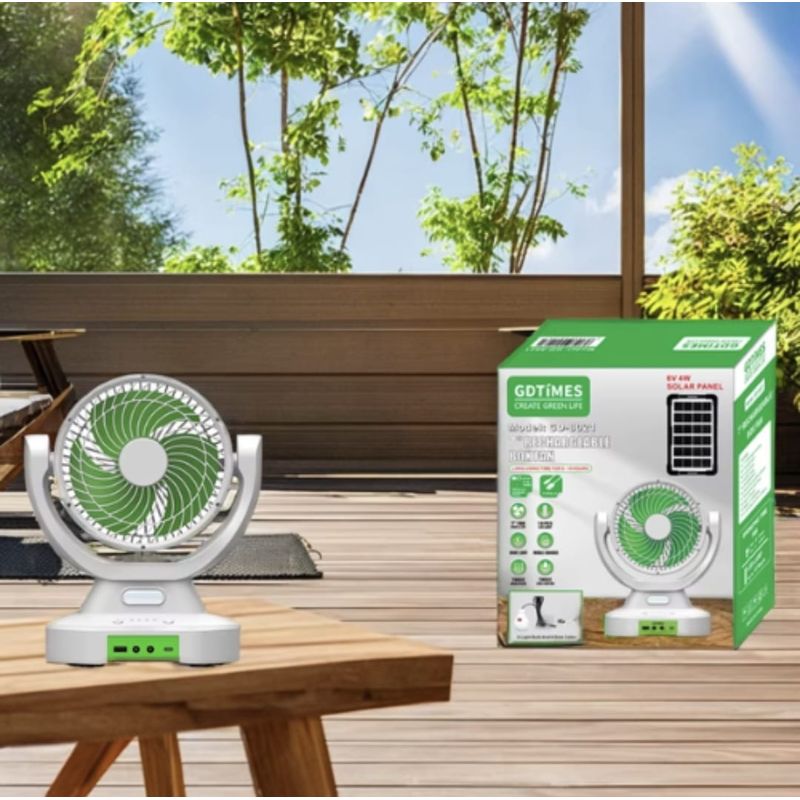 GENERICO - GDTIMES, ventilador de mesa Solar de 9 pulgadas 8023