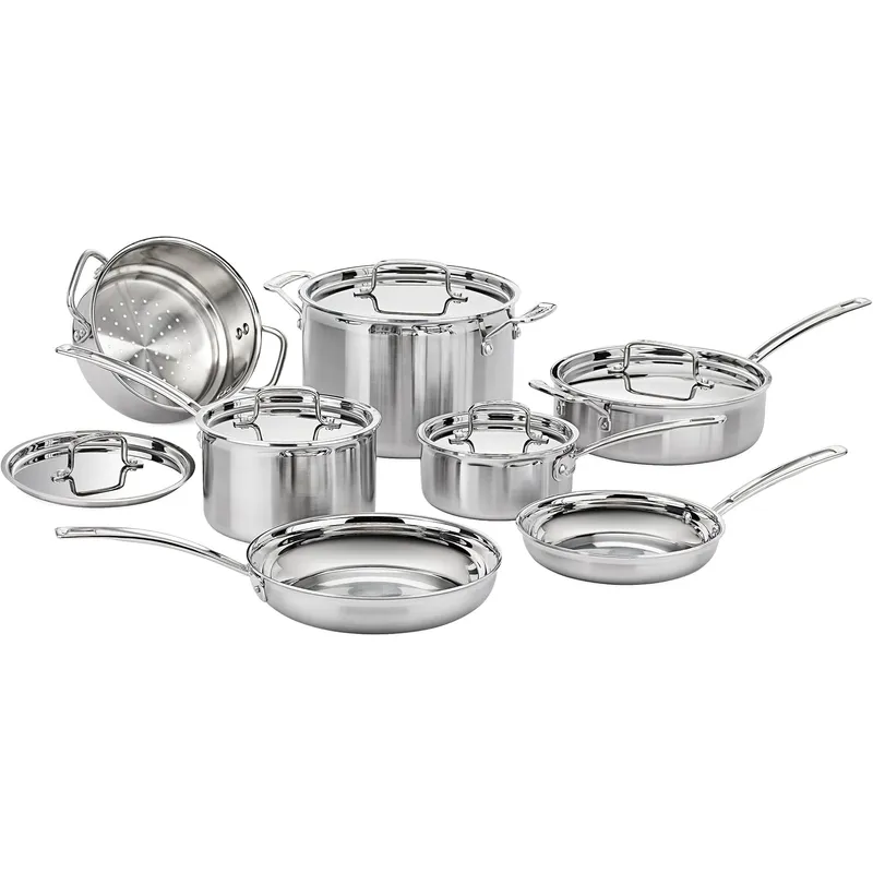 CUISINART - Juego de Olla Cuisinart 12 Piezas Triple Capa MCP-12N