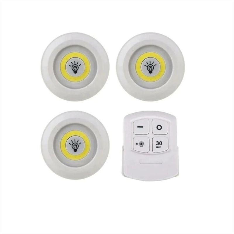SKY - Lamparas Luz Led X3 Portatil Inalambricas Adhesivas + Control