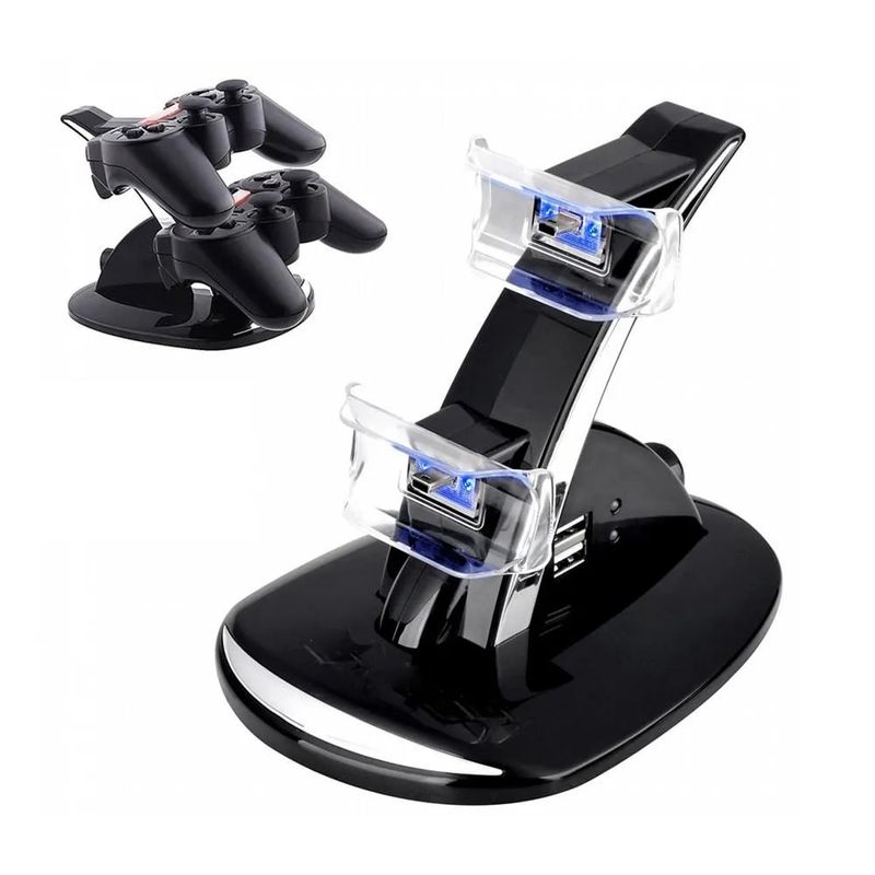GOVO - Cargador Base Doble Led Para Controles Ps3 Dualshock.