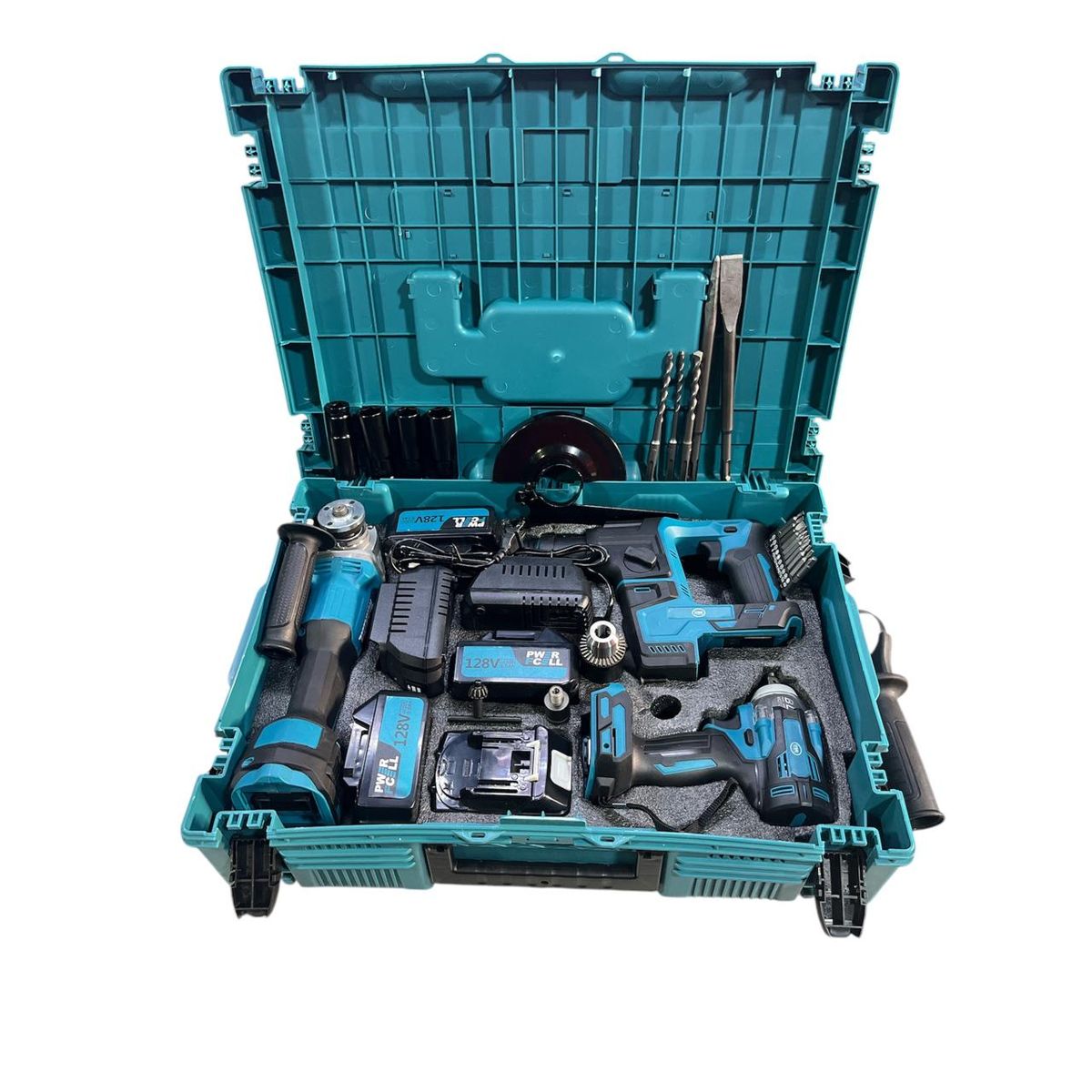 GENERICO - KIT taladro rotomartillo pulidora pistola de fijacion uso profesional