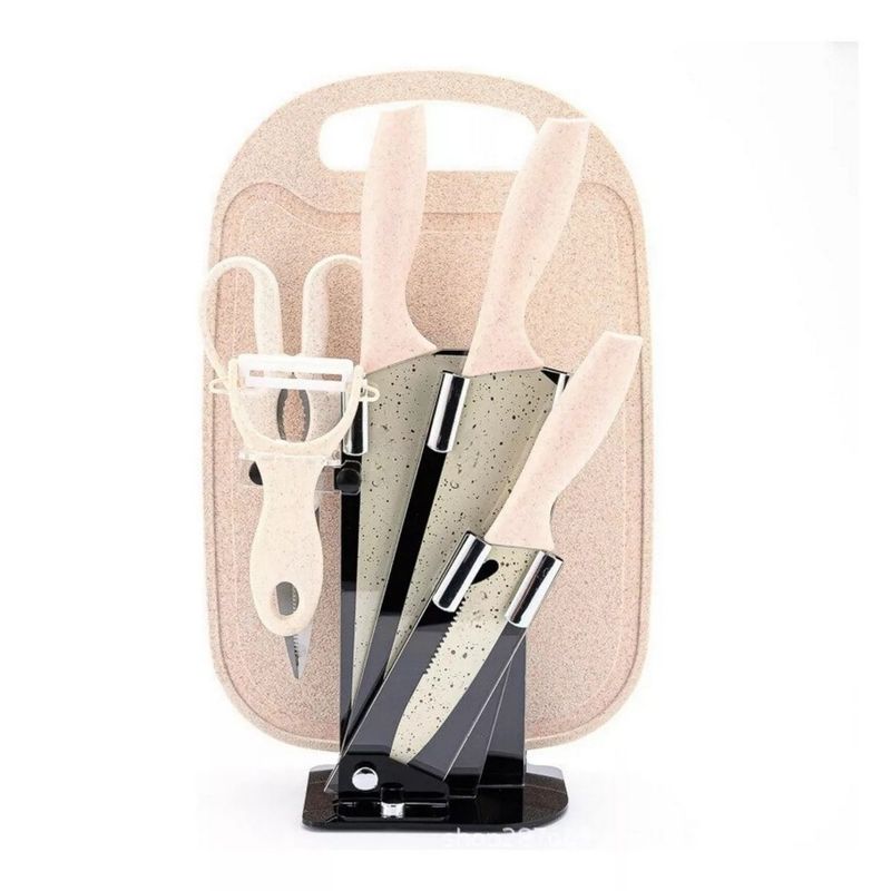DAYOSHOP - Set De Cuchillos Utensilios Cubiertos Tablas Cortar Cocina