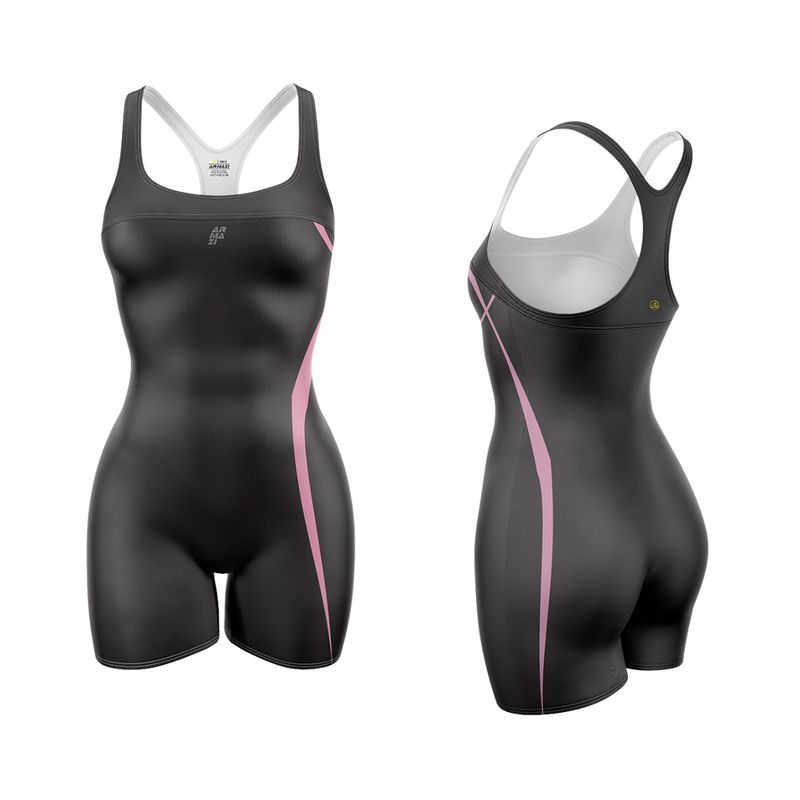 ARMAZI SPORT - ENTERIZO - TRAJE DE BAÑO DEPORTIVO PARA MUJER ARMAZI NEGRO-ROSA