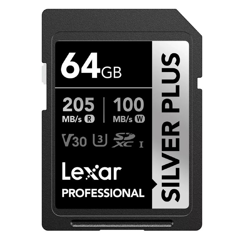 LEXAR - Memoria SD Lexar  Silver Plus 205 Mb/s - 64 Gb