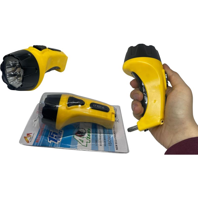 MAZUGI - Linterna pequeña reflectora 4Leds Recargable A Toma 15 horas