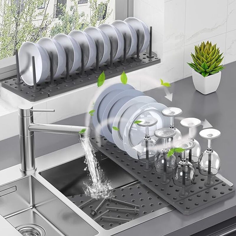 GENERICO - Escurridor Retráctil Cocina Bandeja Organizadora Loza Ollas Vasos