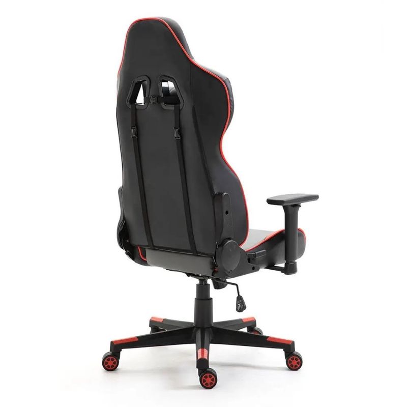 GENERICO - Silla Gamer Jertech Giratoria Con Soporte Lumbar Y Pie GR101 Roja