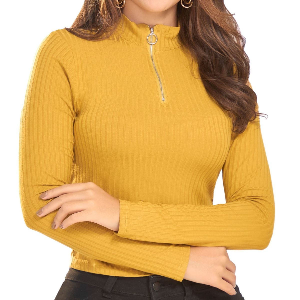 CROYDON - Buzo Erika Mostaza Croydon para Mujer