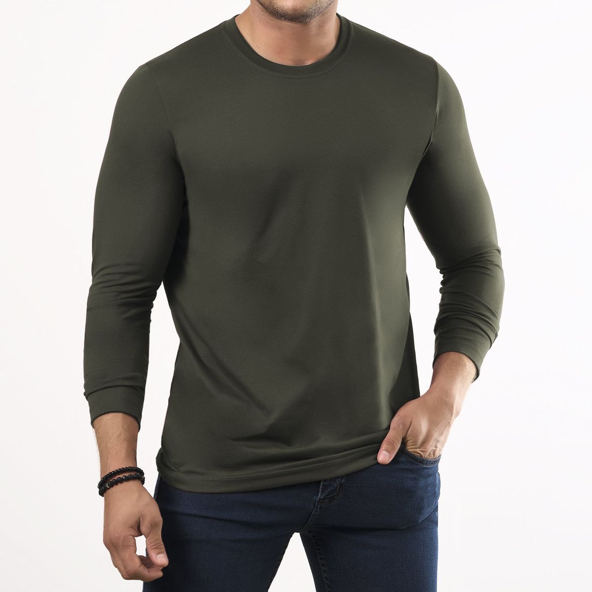 CROYDON - Camibuzo Omar Verde Militar Croydon para Hombre