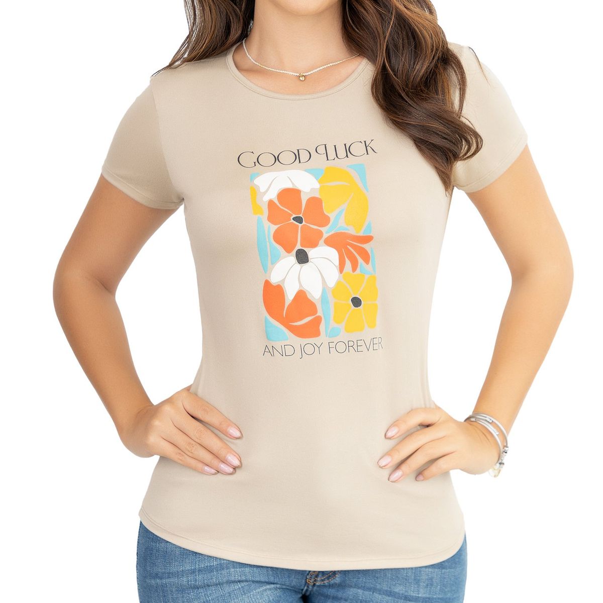 CROYDON - Camiseta Viviana Beige Croydon para Mujer