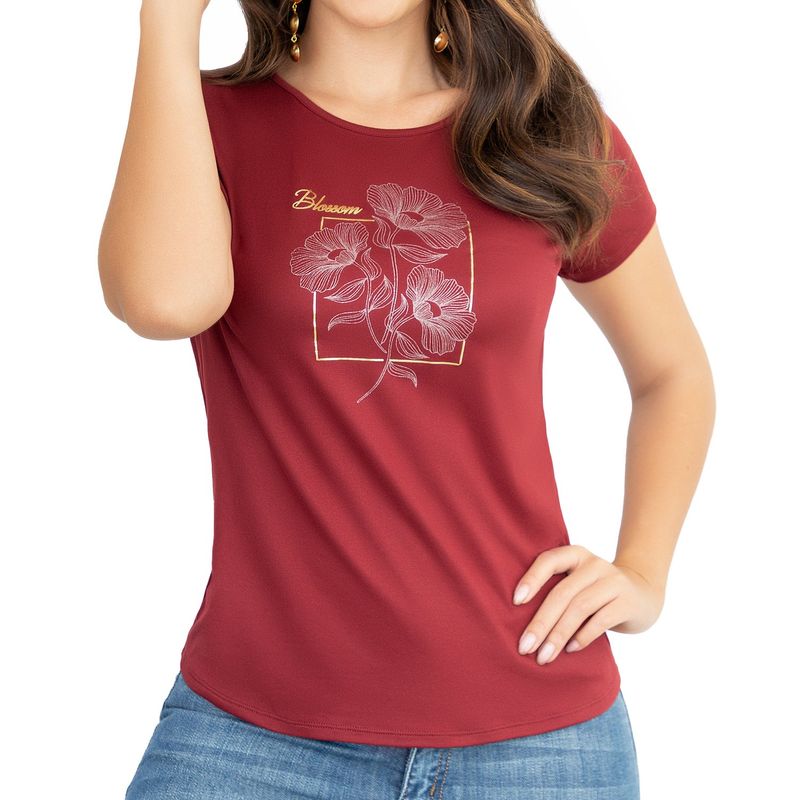 CROYDON - Camiseta Irina Vino para Mujer Croydon