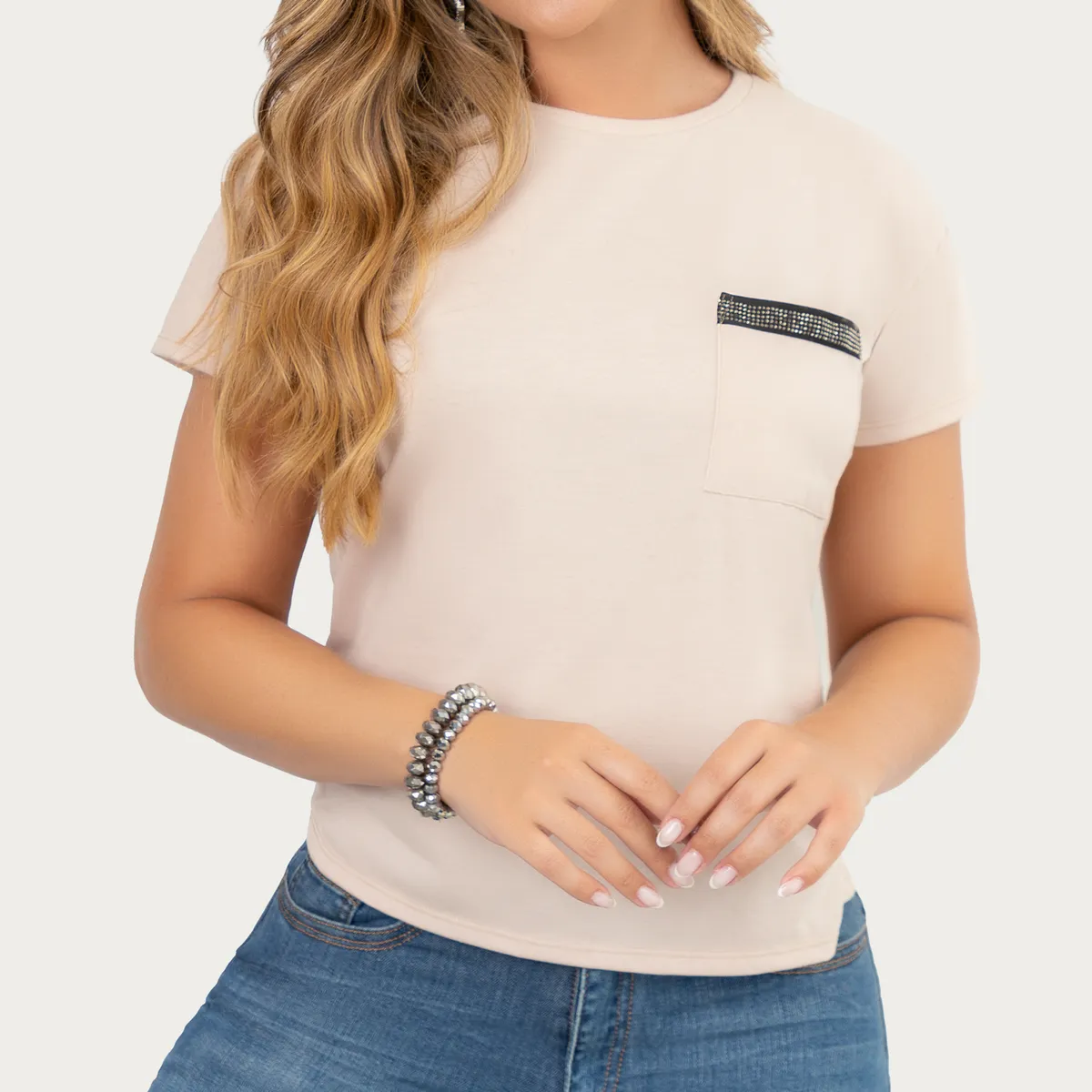 CROYDON - Camiseta Francia Beige Croydon para Mujer