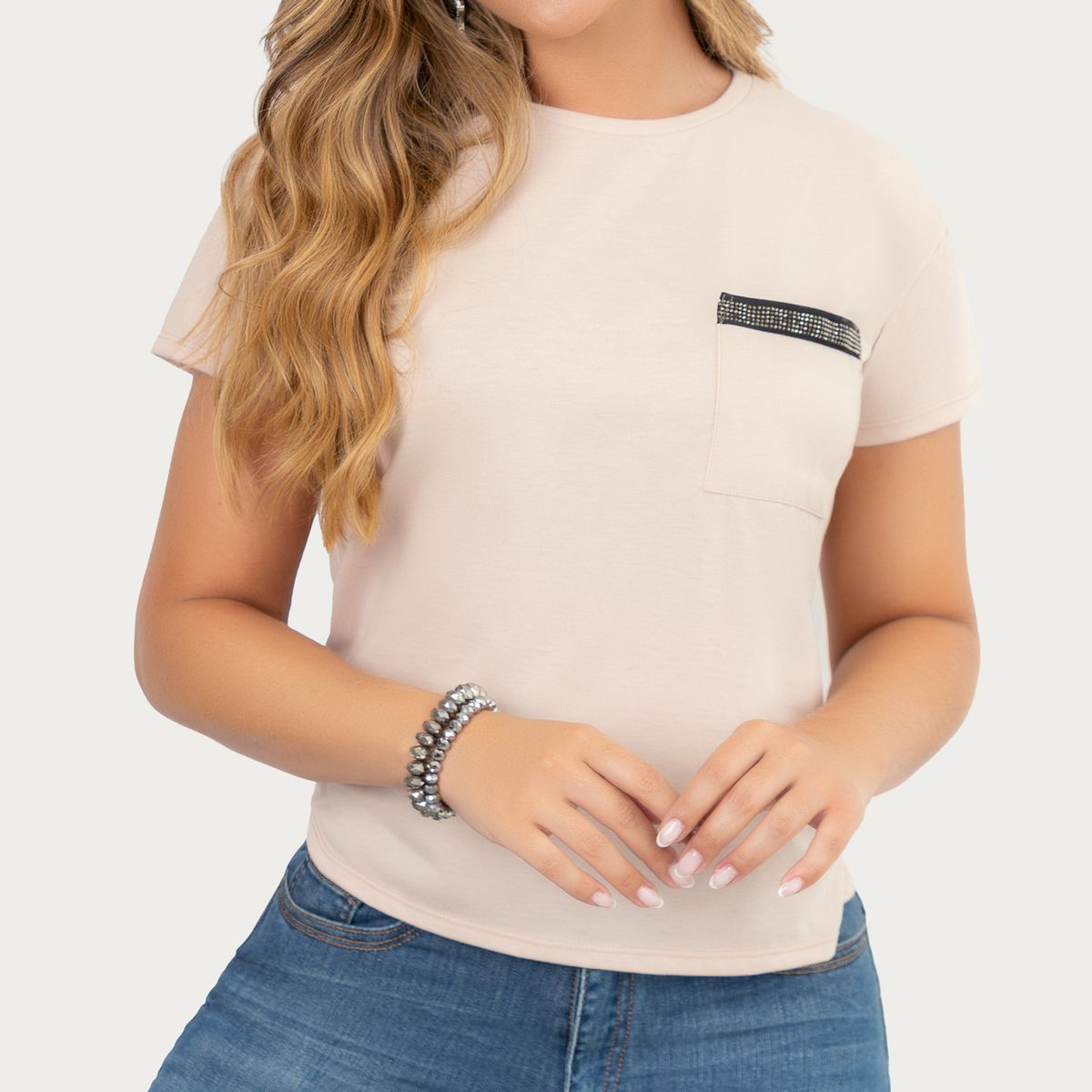 CROYDON - Camiseta Francia Beige Croydon para Mujer