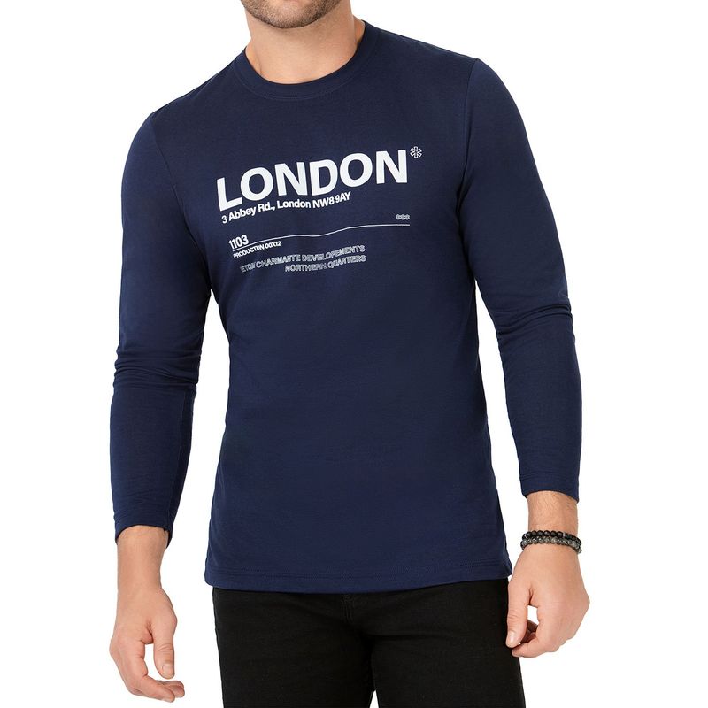 CROYDON - Camibuzo Matt Azul Marino para Hombre Croydon