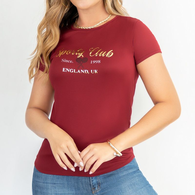 CROYDON - Camiseta Alison Vino para Mujer Croydon