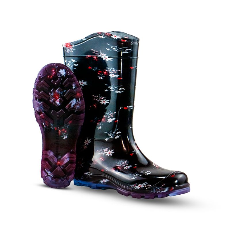 GENERICO - BOTA ESTAMPADA PARA DAMA DISEÑO LIRIO ROJO