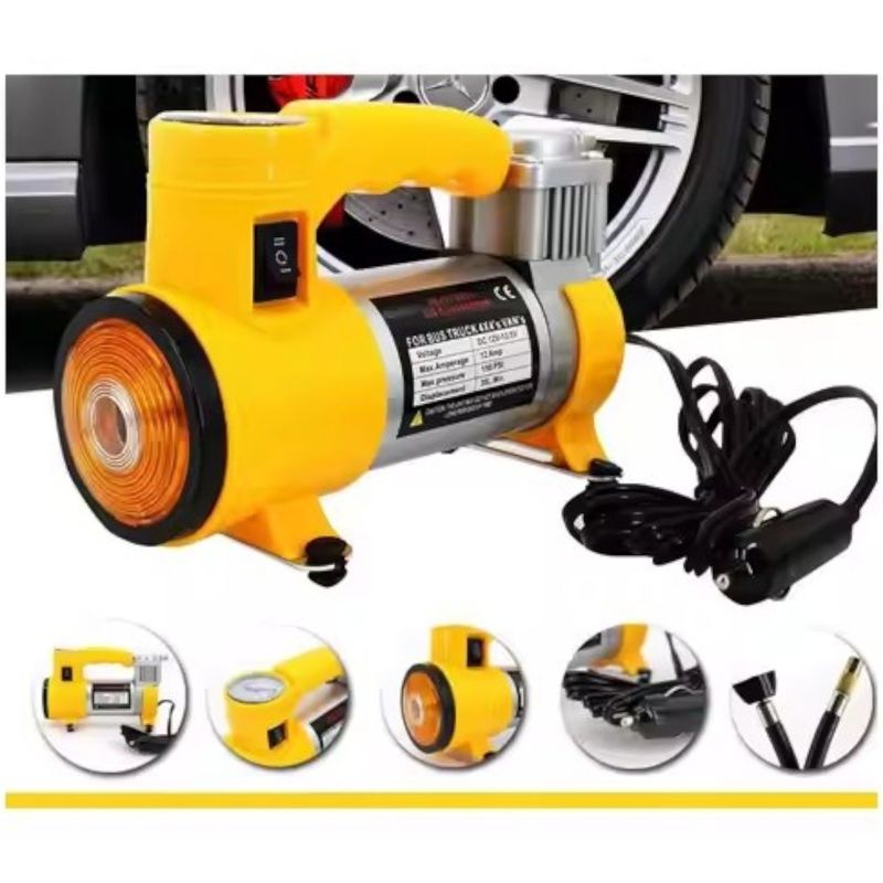 GENERICO - Compresor De Aire Portatil Para Carro Con Luz Led Integrada