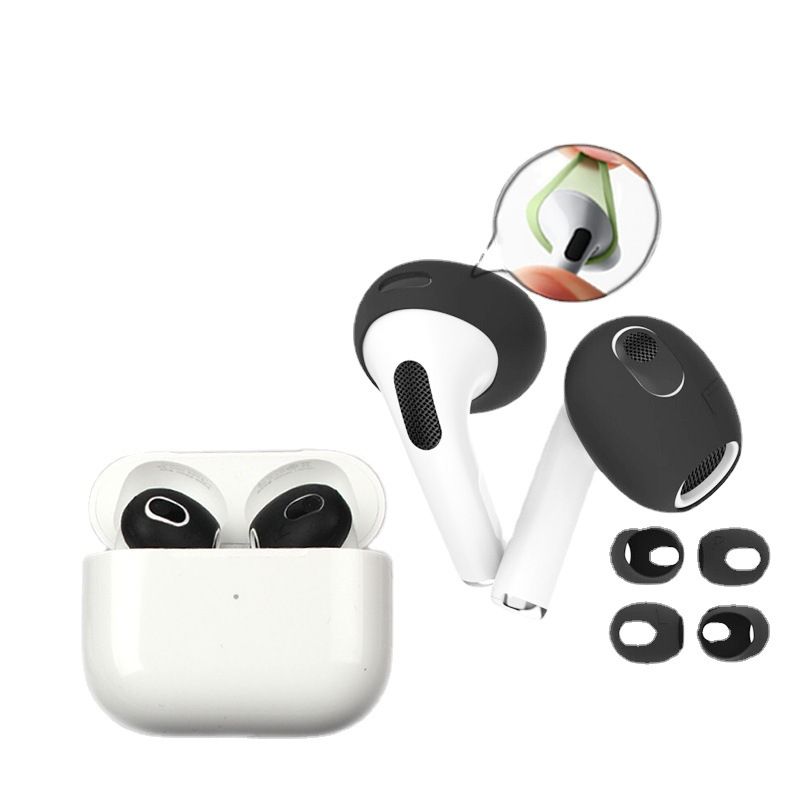 GENERICO - Soporte Anticaída Para AirPods 3 Auricular Bluetooth Negro Slim