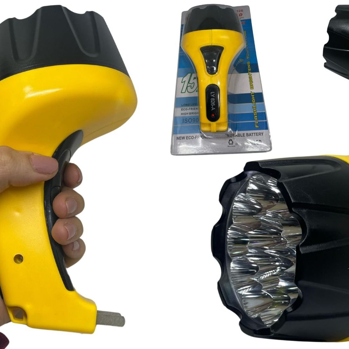 MAZUGI - Linterna grande Reflectora Recargable a toma dura más de 48h