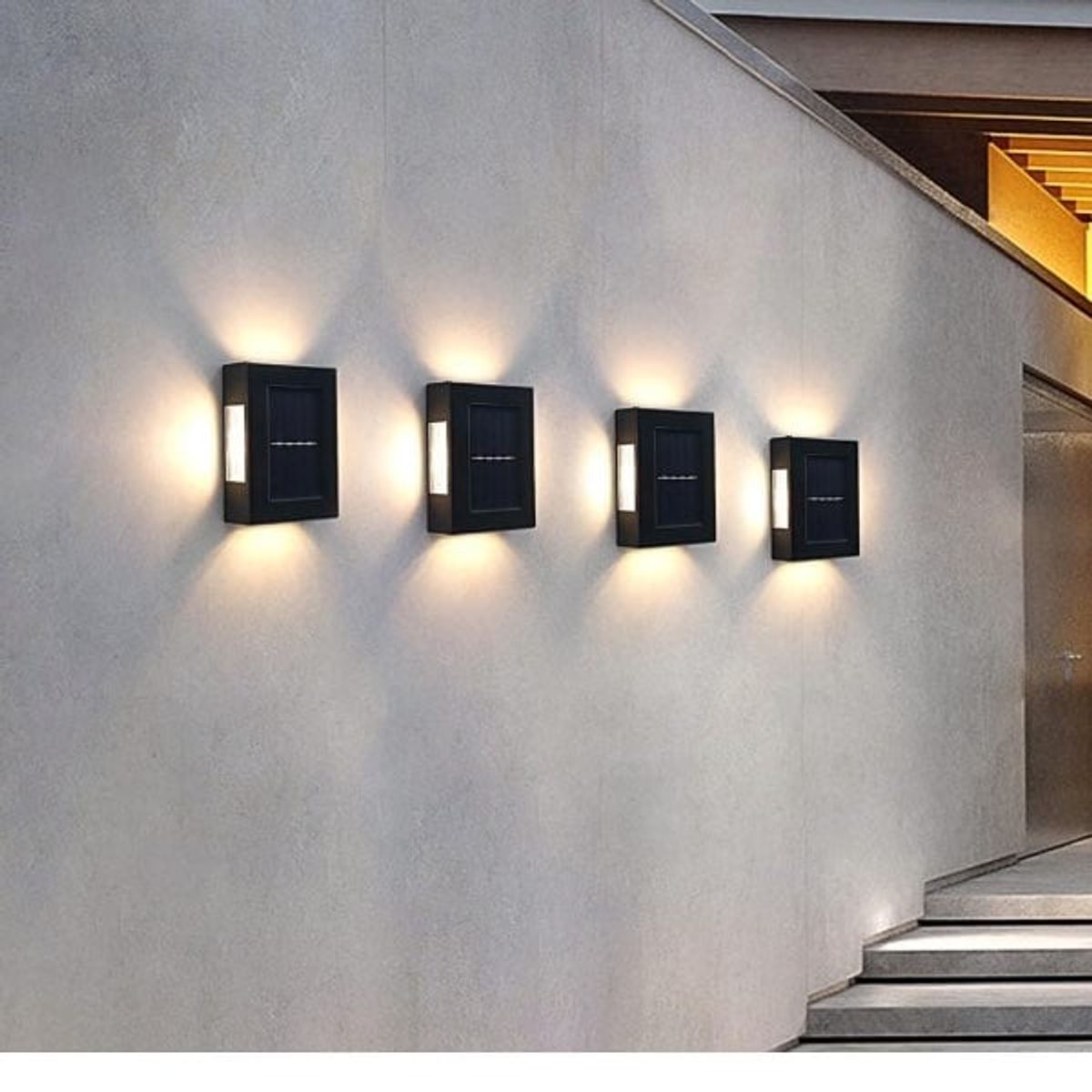 GENERICO - Luz solar para pared x2 l-shunfa 6+6led