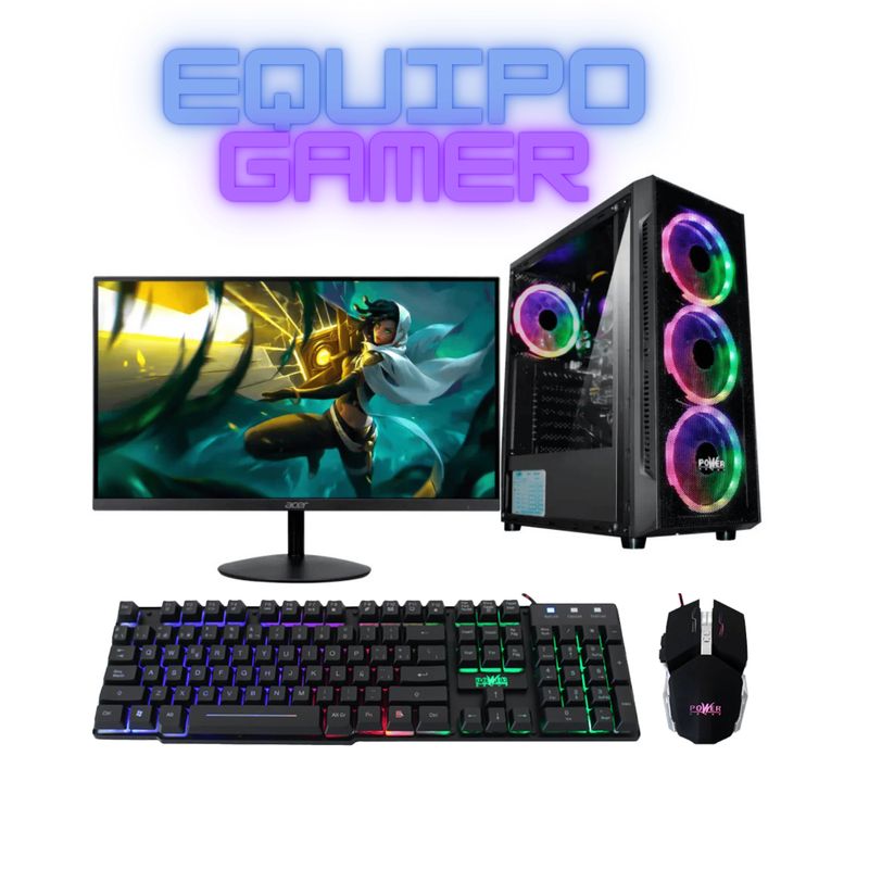 POWER GROUP - PC GAMER AMD ATHLON 3000G 24 GB DE RAM, SSD DE 512 GB, ACER 22” FHD