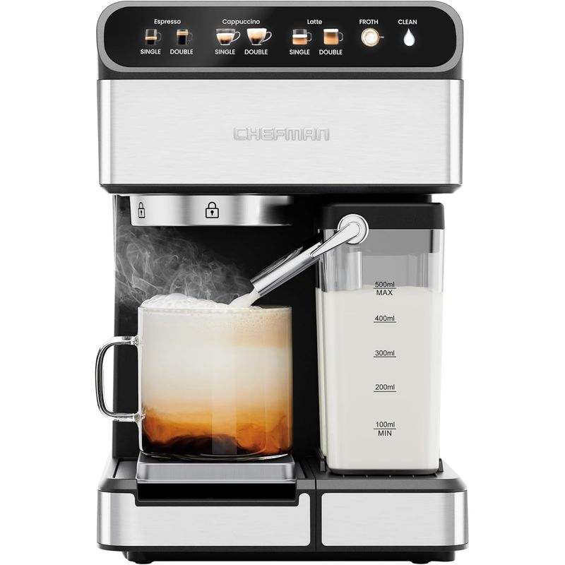 CHEFMAN - Máquina de Espresso Chefman CaféMaster Pro 18L con espumador