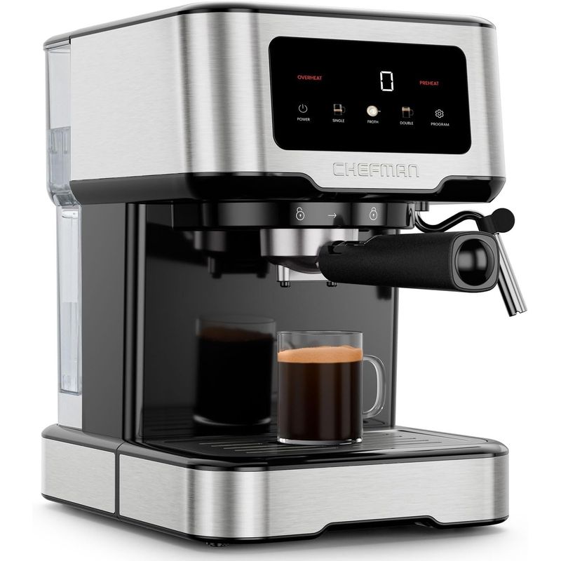 CHEFMAN - Máquina de Espresso Chefman 15 Bar Vapor 18L Compacta