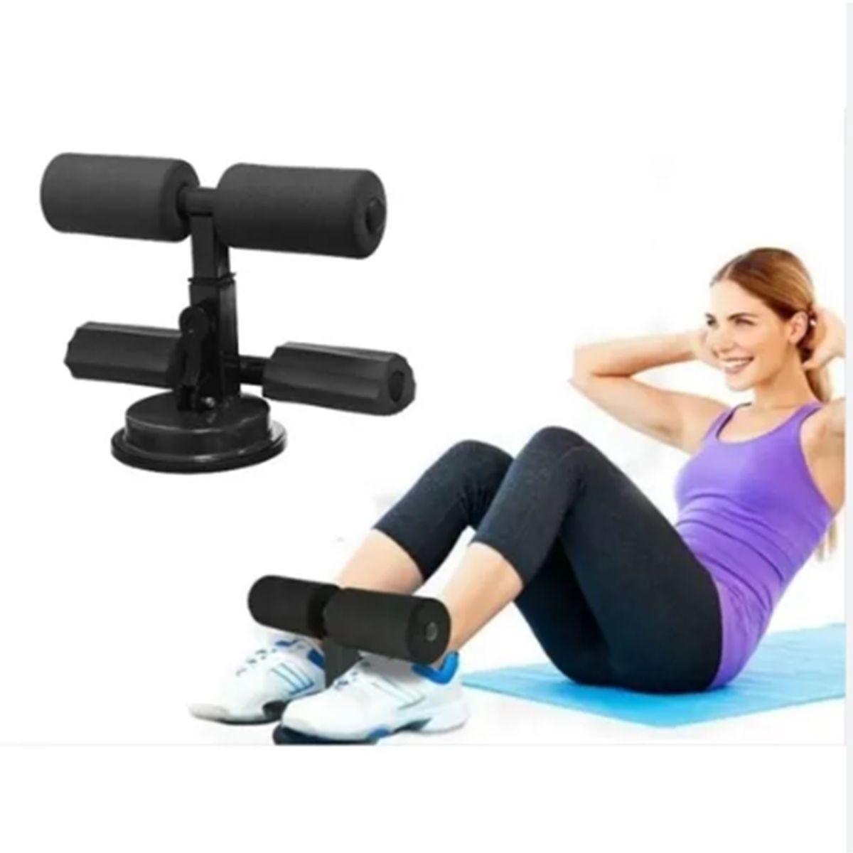 GENERICO - Soporte Abdominal Adherente Color Negro Ejercicio En Casa