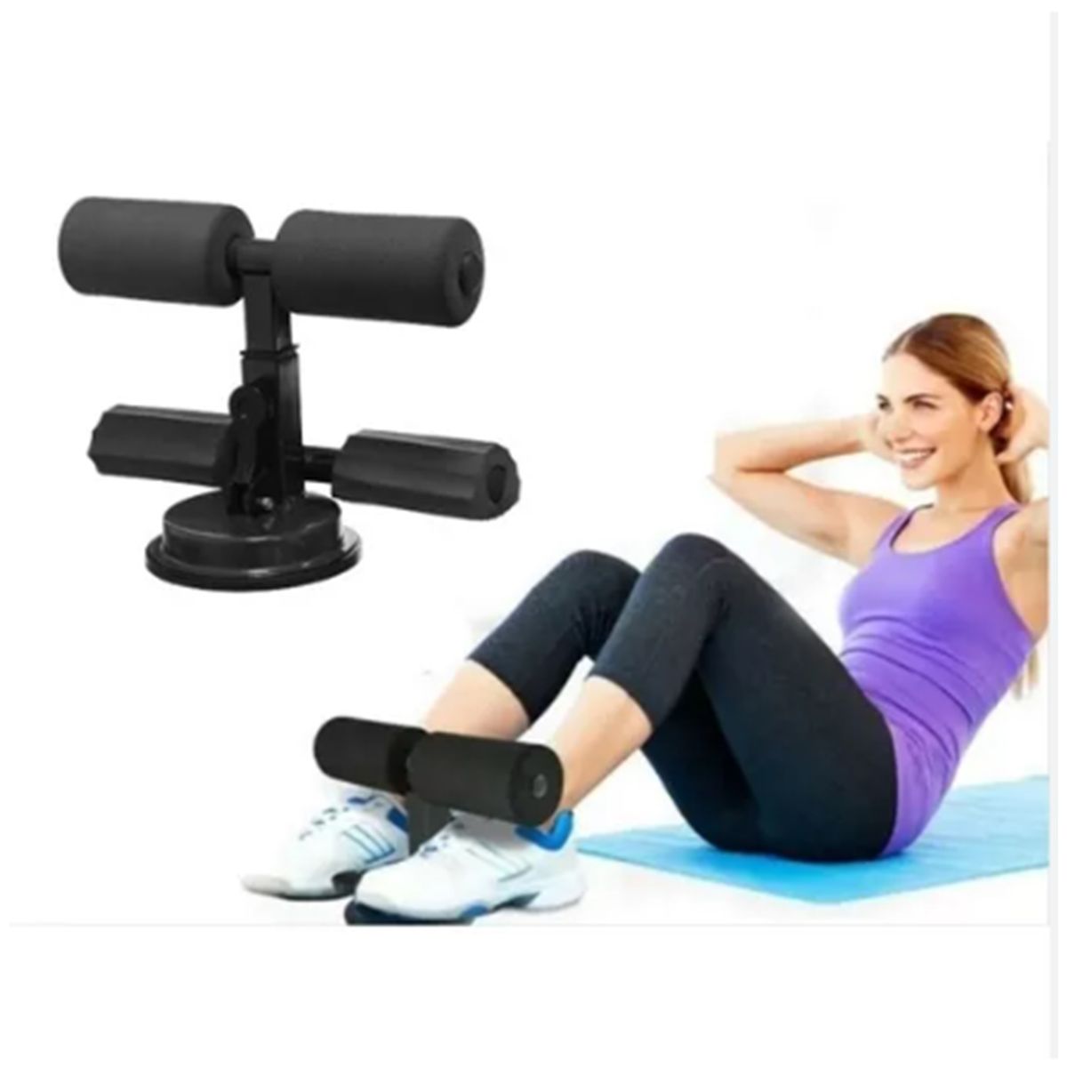 GENERICO - Soporte Abdominal Adherente Color Negro Ejercicio En Casa