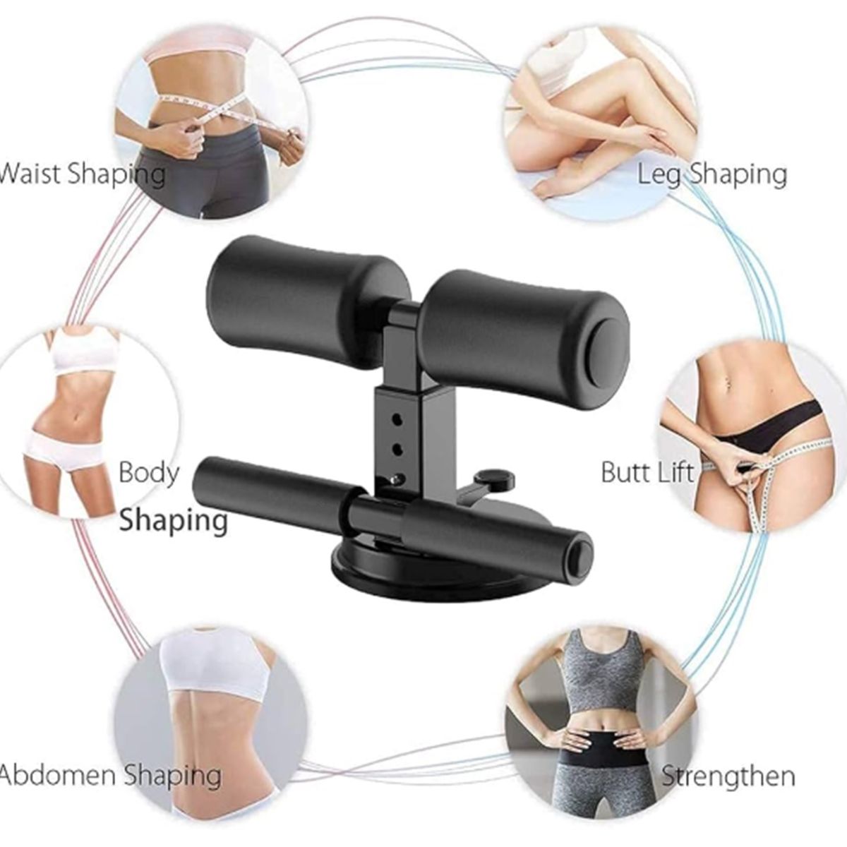 GENERICO - Soporte Abdominal Adherente Color Negro Ejercicio En Casa