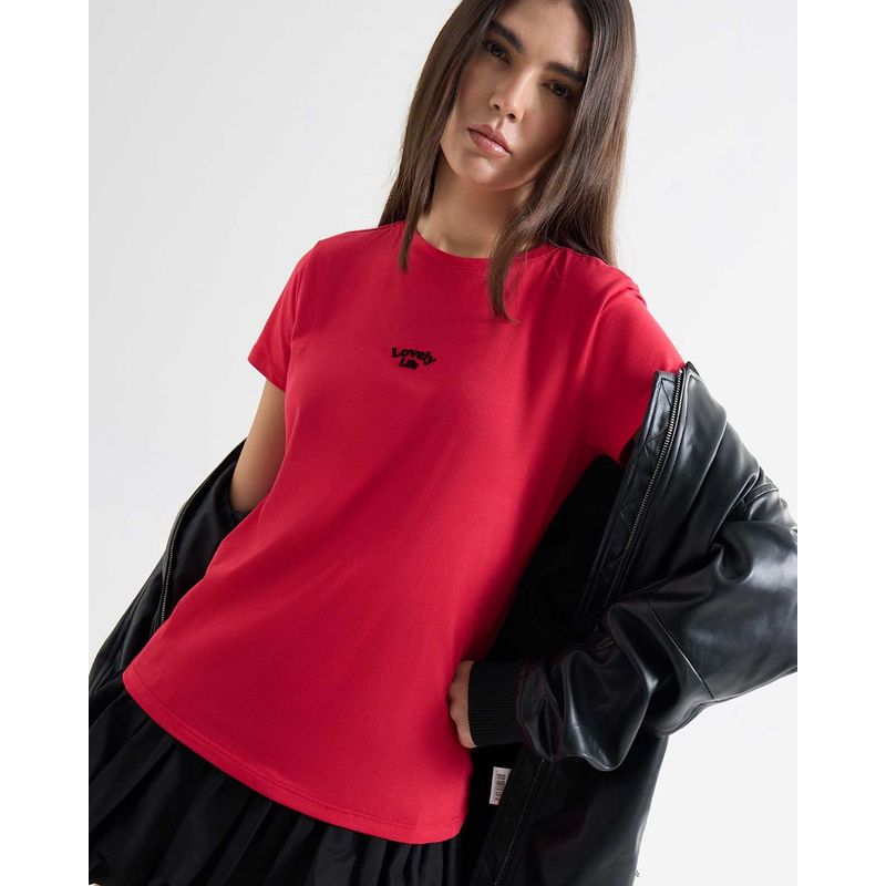 SEVEN SEVEN - Camiseta Para Mujer Manga Corta Cuello Redondo Color Rojo Marca Seven Seven #28096217
